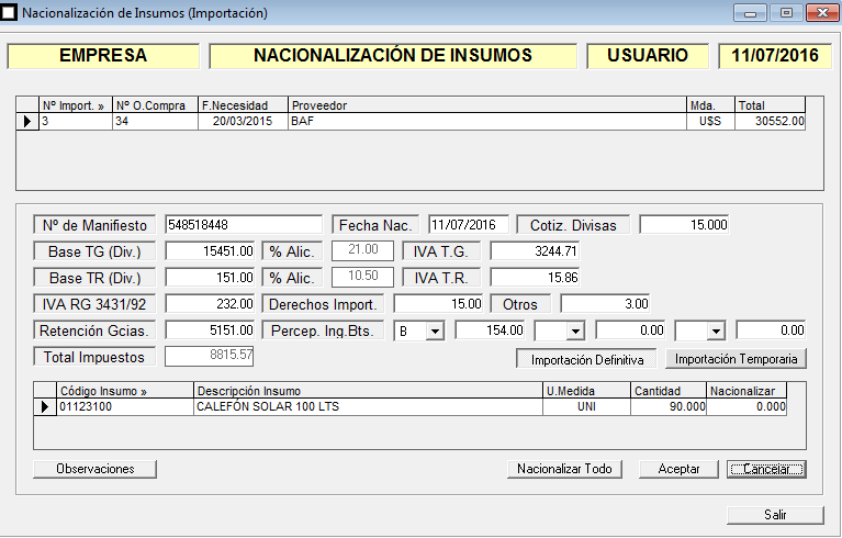 ERP Naitiva - Nacionalizacion de Insumos