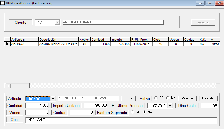 ERP Naitiva - Facturacion de Abonos