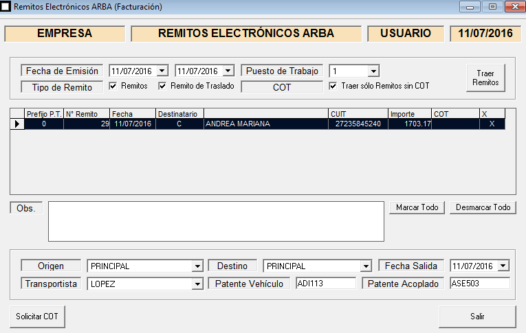 ERP Naitiva - Remitos Electronicos ARBA
